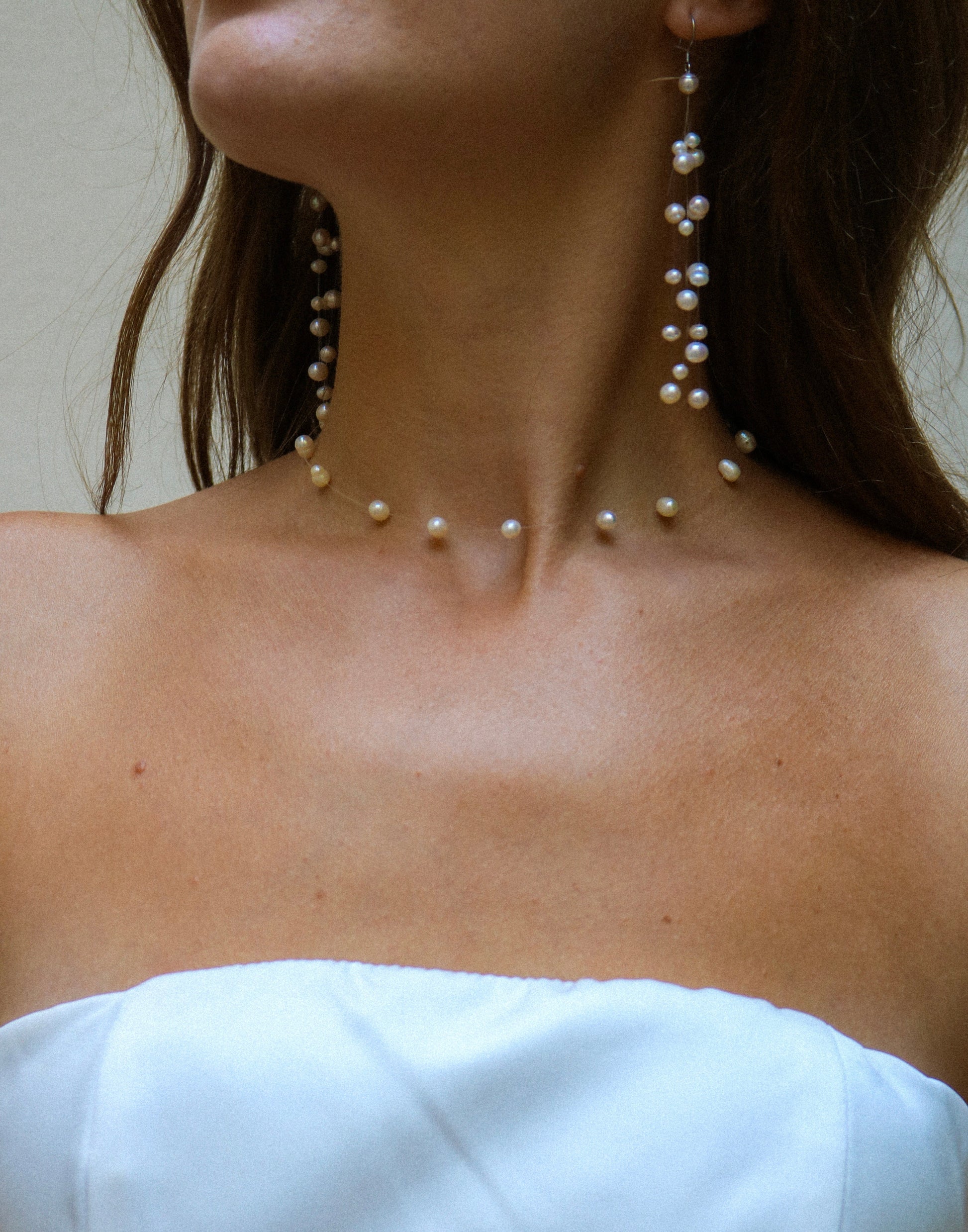 Floating Natural Pearl Earrings