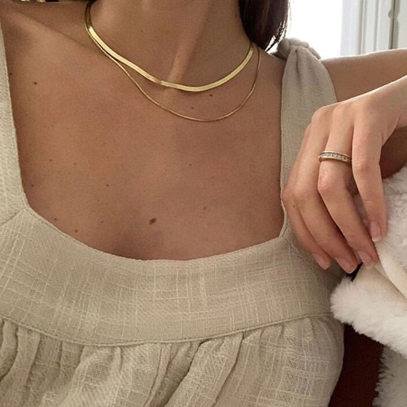 Gelaagde Visgraatketting Isa | 925 Sterling Zilver