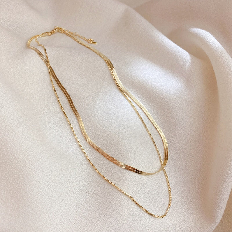 Gelaagde Visgraatketting Isa | 925 Sterling Zilver