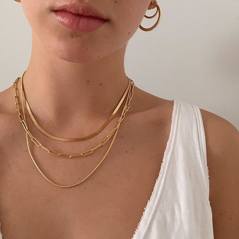 Gelaagde Visgraatketting Isa | 925 Sterling Zilver