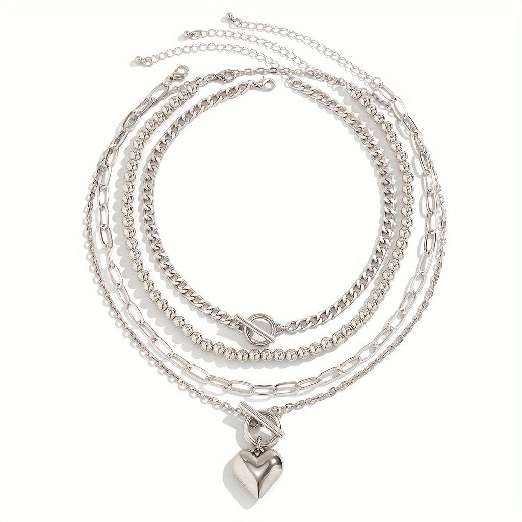 La Douceur Délicate | Minimalistische Ketting Set Met Hartvormige Hangertjes | Tijdloze Accessoires Voor Elke Dag