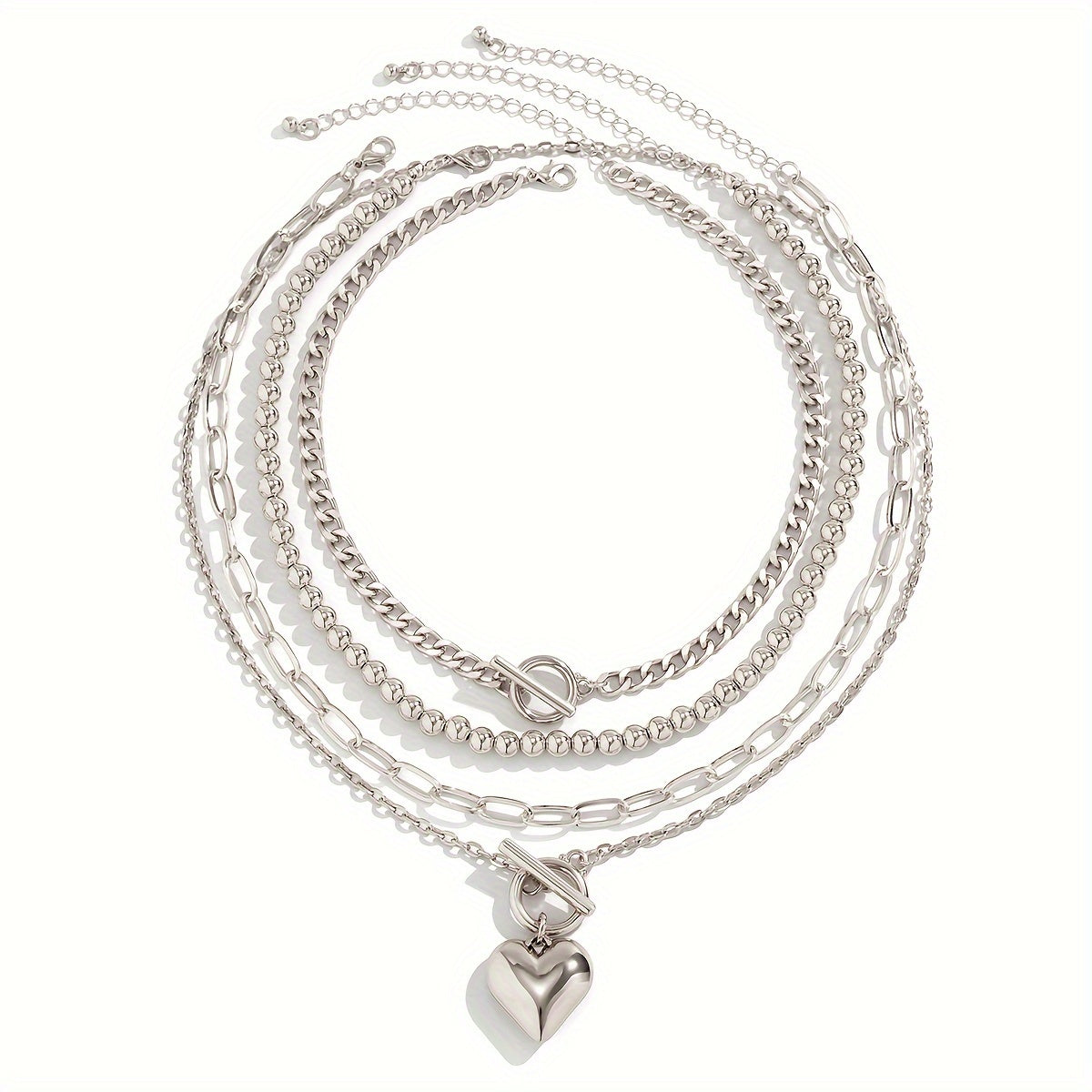 La Douceur Délicate | Minimalistische Ketting Set Met Hartvormige Hangertjes | Tijdloze Accessoires Voor Elke Dag