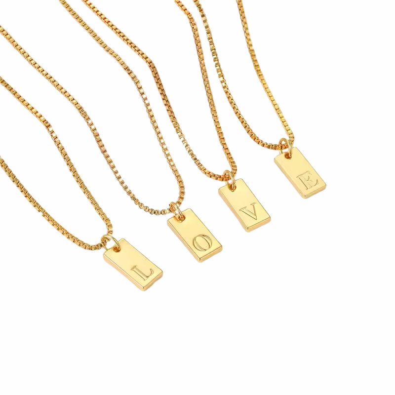 Initialen Ketting Aleid | 14k Verguld Goud