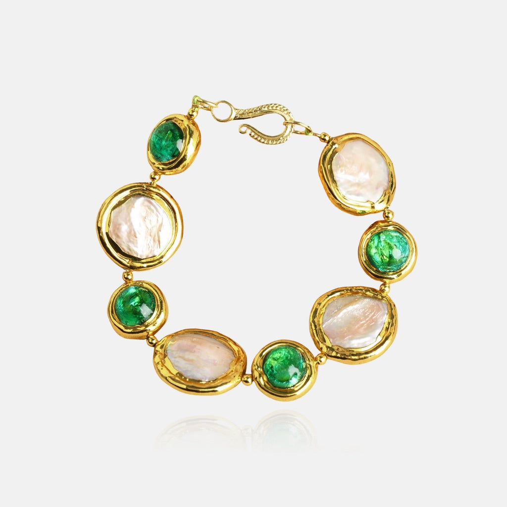 Molten Gold Bracelet Natural Pearl