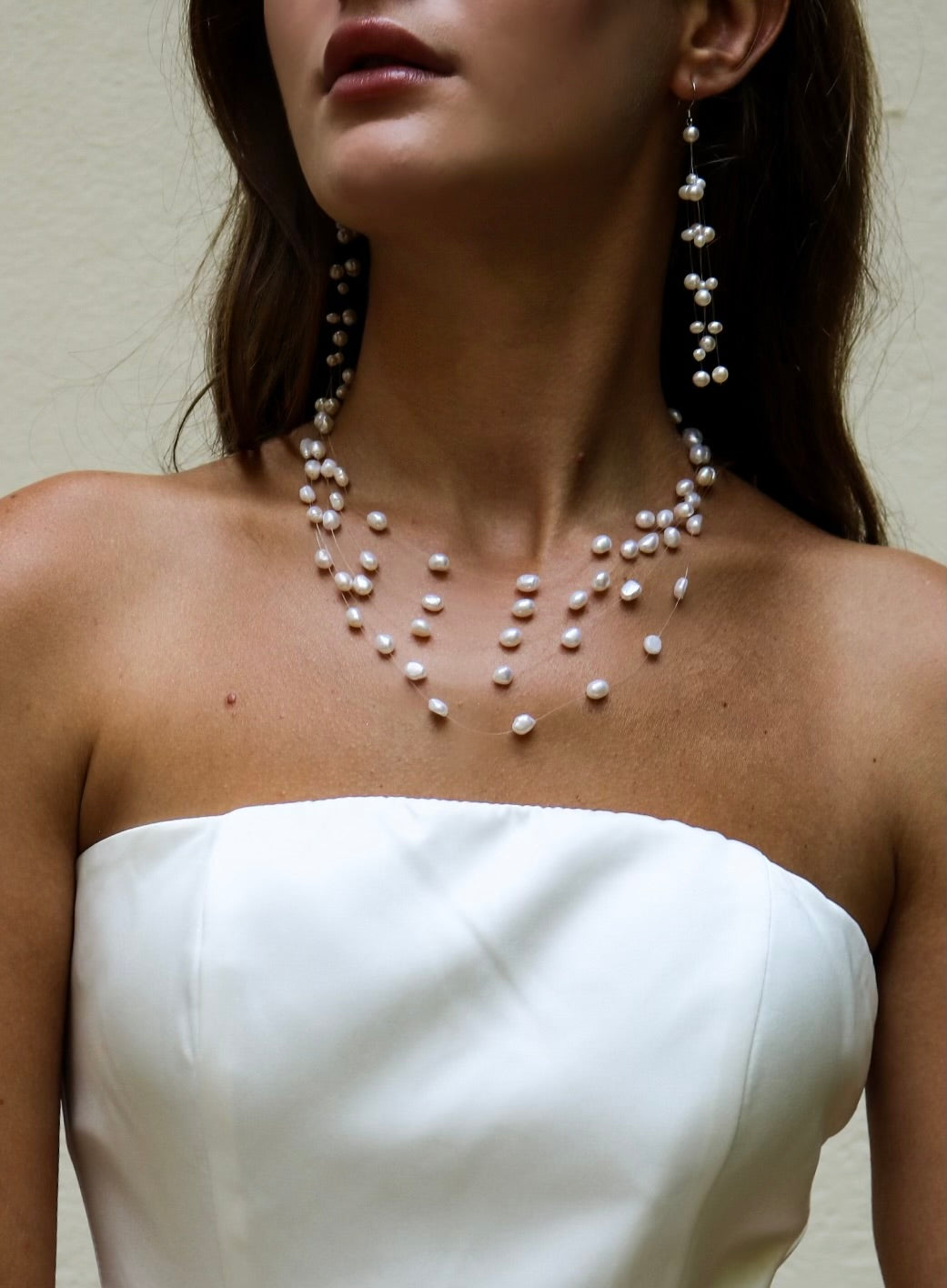 Floating Natural Pearl Earrings