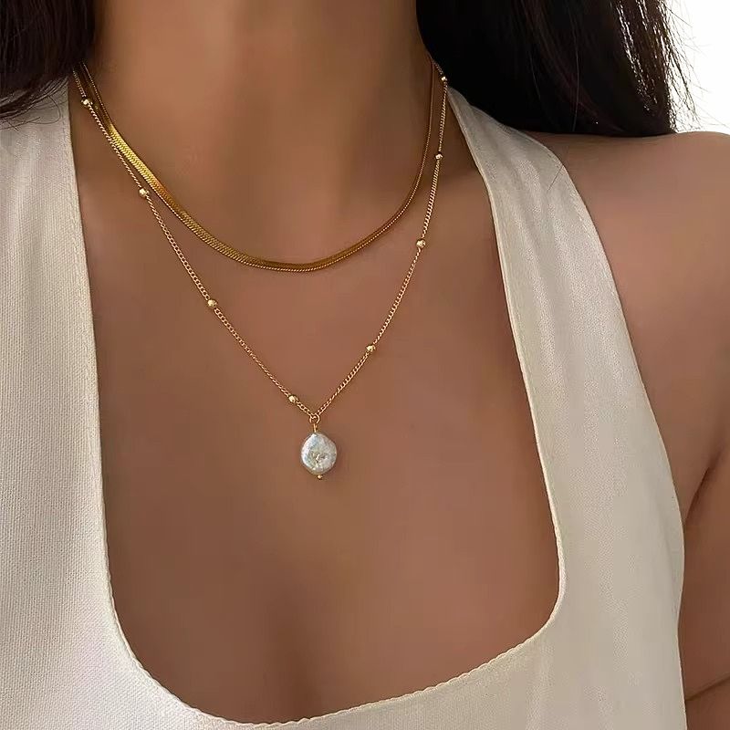 Alette Barok Parelketting | 14k Verguld Goud