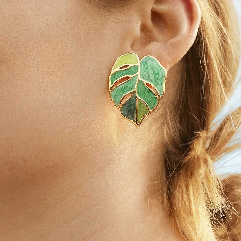 Leaf Earrings | 14K Verguld Goud, Luxe Oorbellen voor Dames