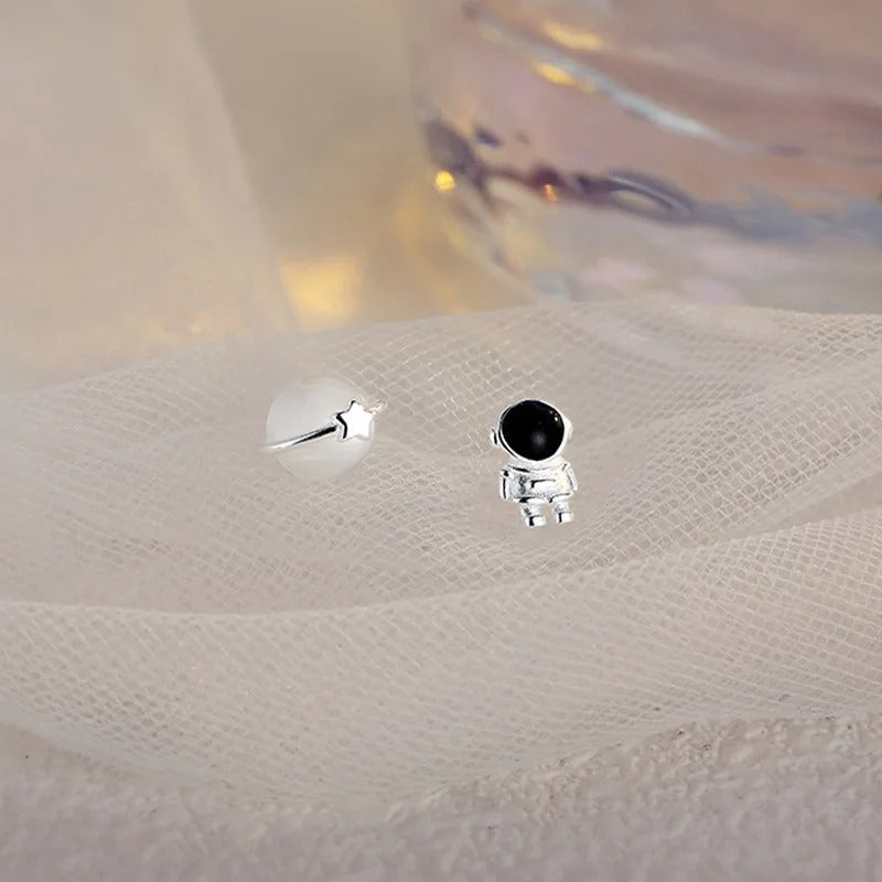 Asymmetrical Astronaut Earrings