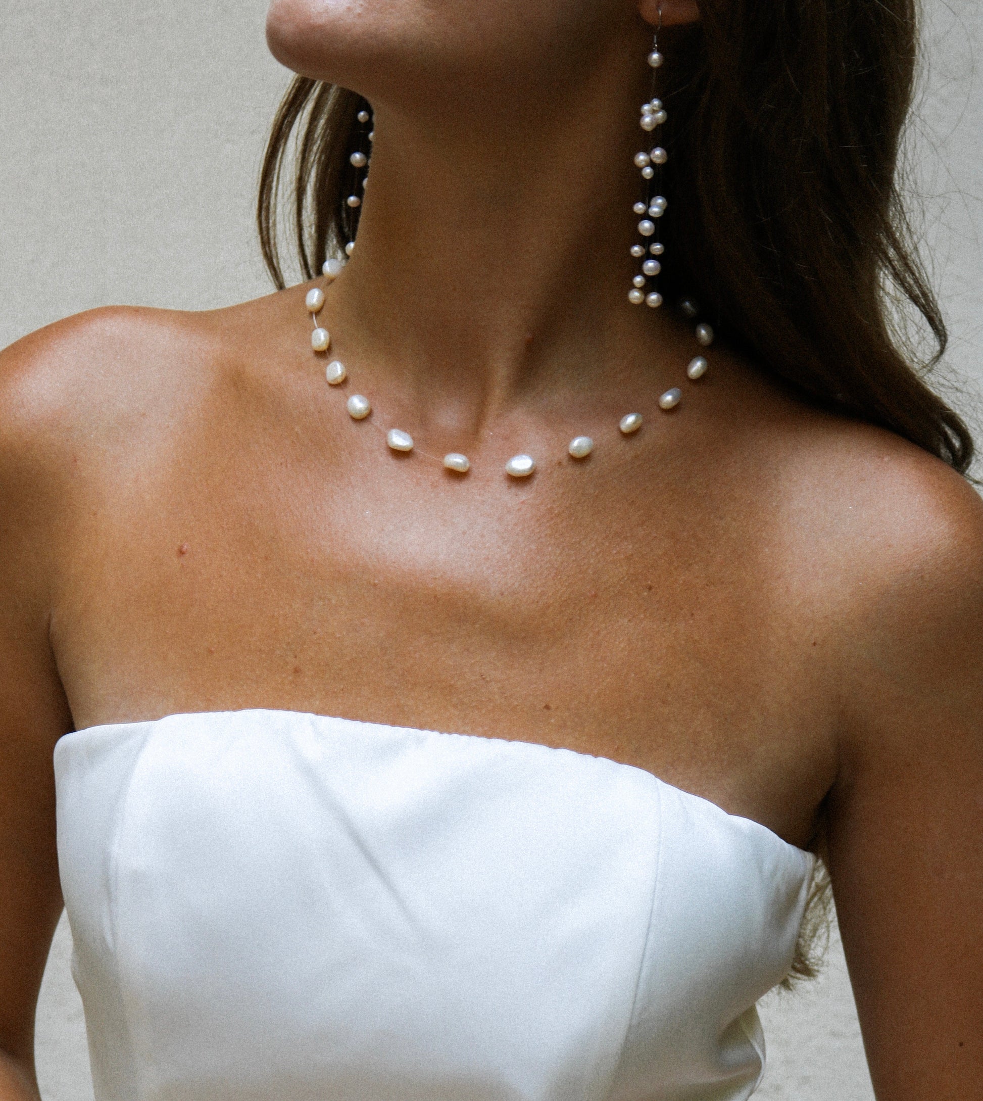 Floating Natural Pearl Earrings