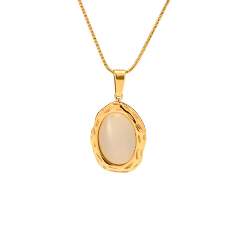 Kattenoog-Opaalketting | 14k Verguld Goud