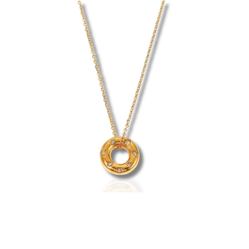 Goud Vergulde Zirkonia Hanger Ketting - Kate | 14k Verguld Goud