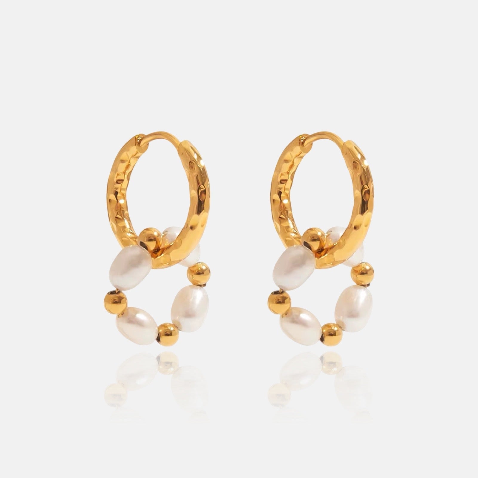Molten Pearl Hoop Earrings