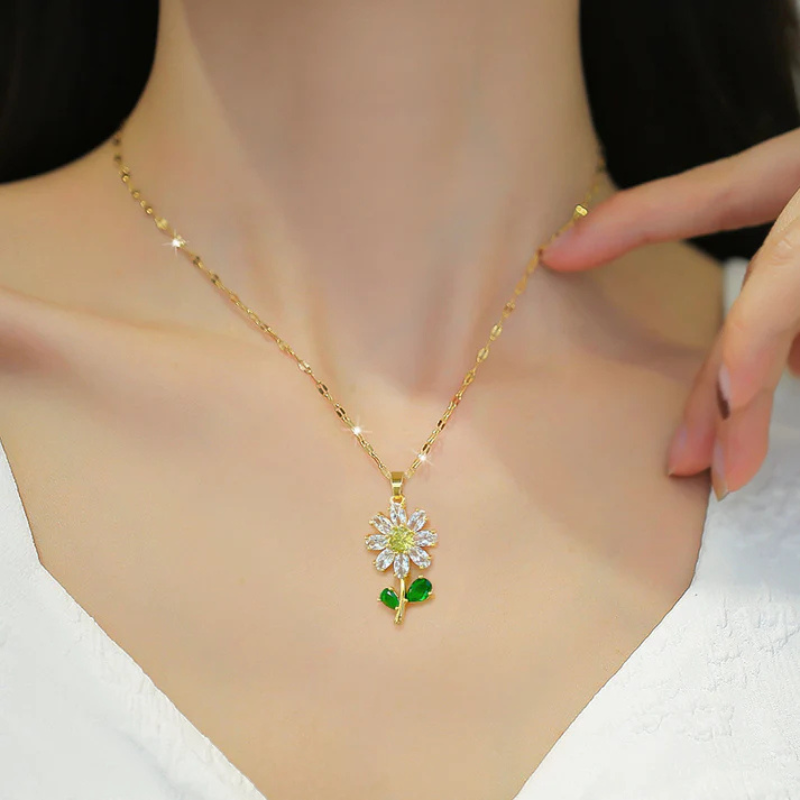 Zonnebloem Ketting Scarlett | 925 Sterling Zilver