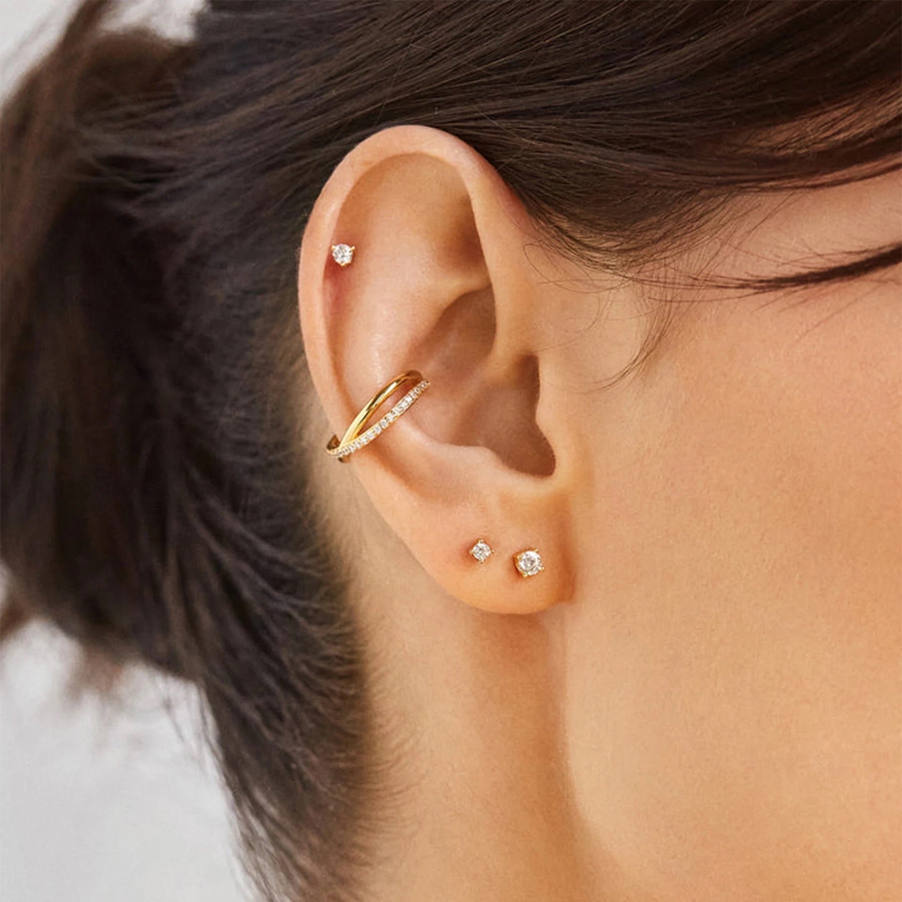 X-Shaped Earrings | 18K Verguld Goud, Luxe Oorbellen voor Dames