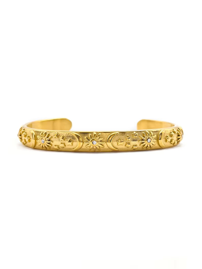 Sun And Moon Bangle Bracelet