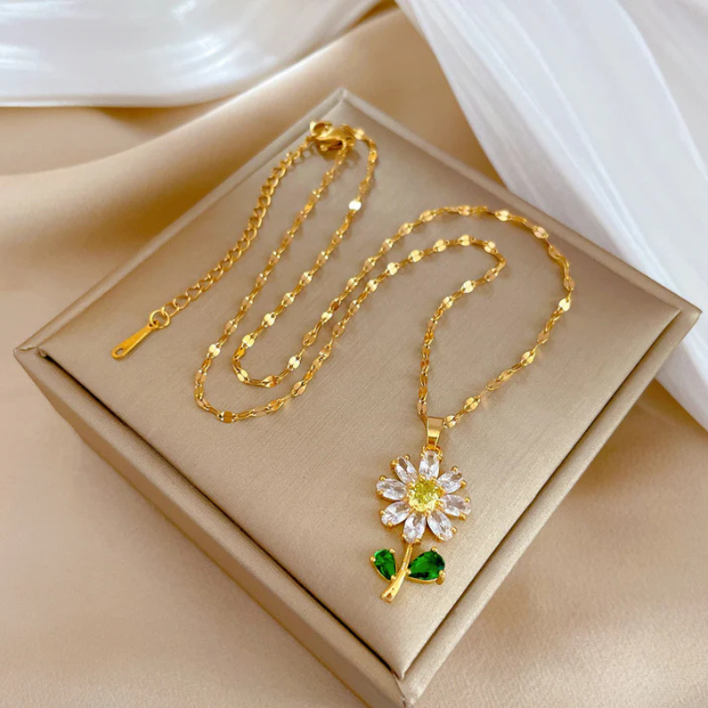Zonnebloem Ketting Scarlett | 925 Sterling Zilver
