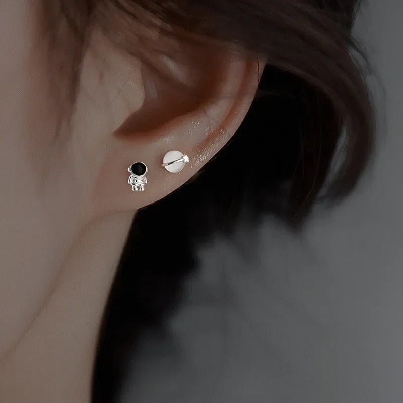 Asymmetrical Astronaut Earrings