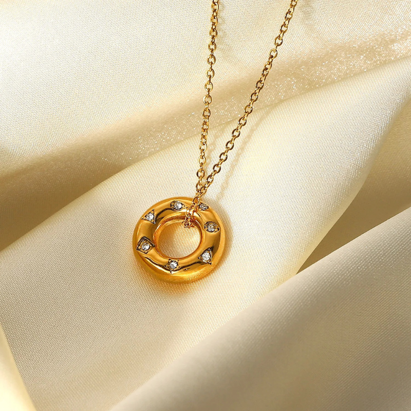 Goud Vergulde Zirkonia Hanger Ketting - Kate | 14k Verguld Goud