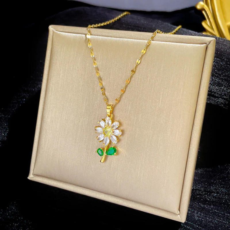 Zonnebloem Ketting Scarlett | 925 Sterling Zilver