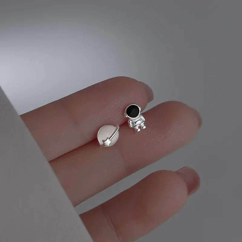 Asymmetrical Astronaut Earrings