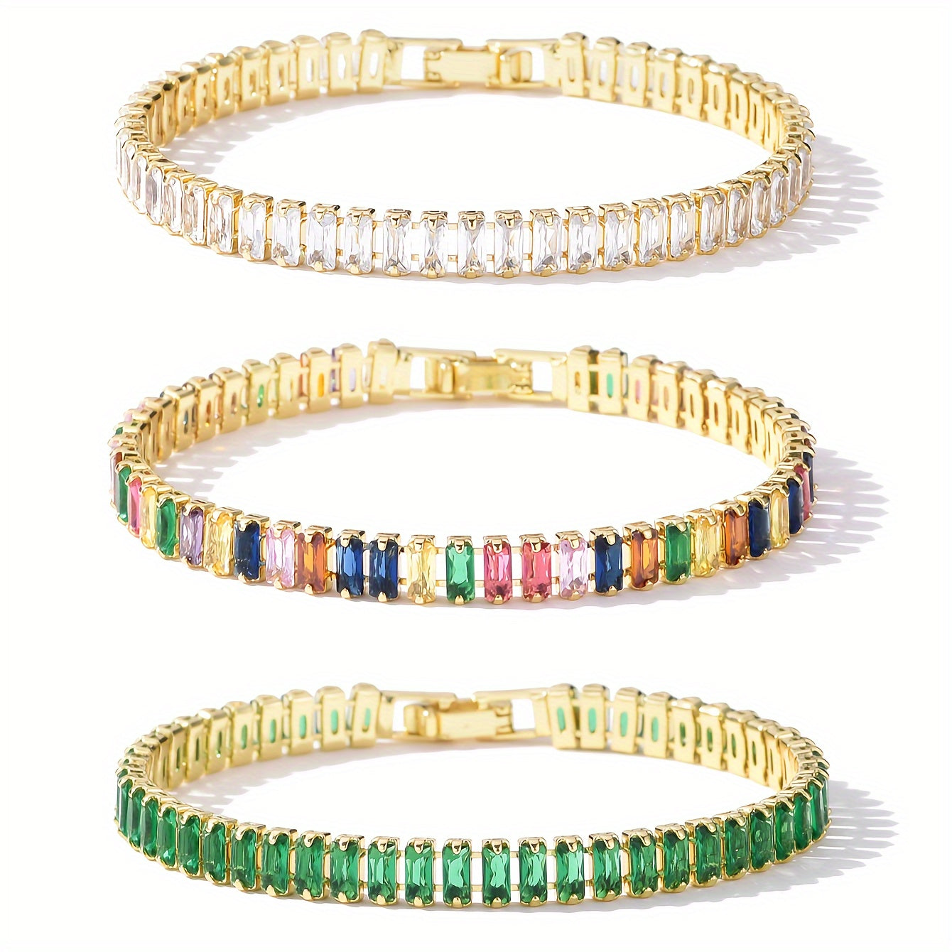 Cubic Luxe | Luxe Tennis Armband Met Zirconia | Vierkant en Rechthoekig Design - Perfect Cadeau Voor Vakantie of Feest