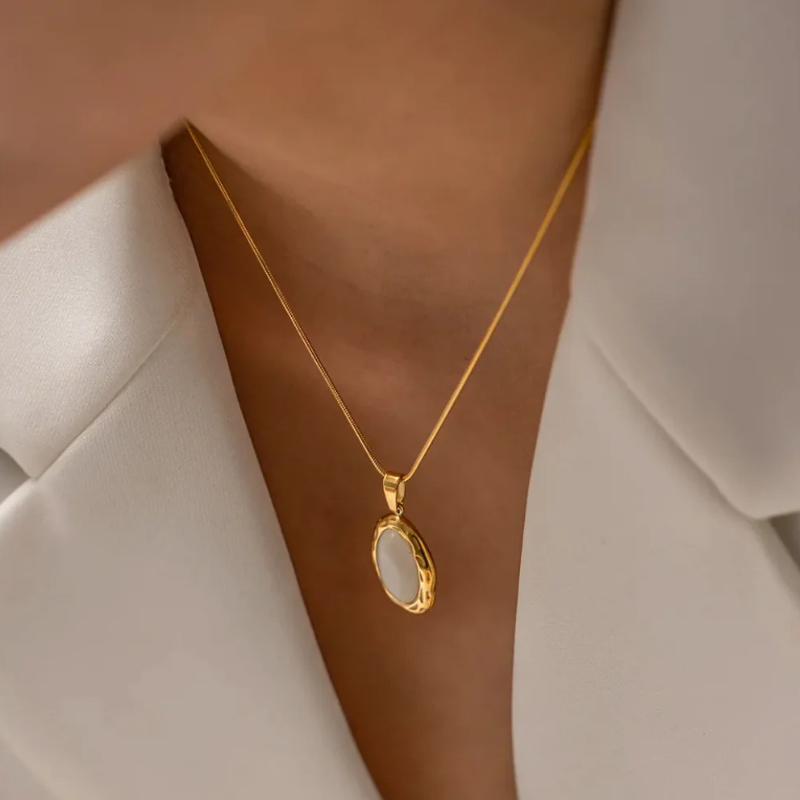 Kattenoog-Opaalketting | 14k Verguld Goud