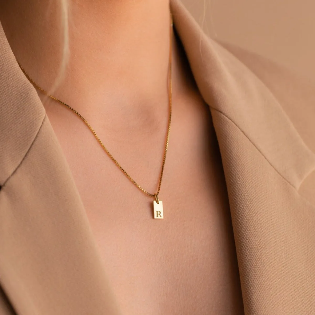 Initialen Ketting Aleid | 14k Verguld Goud