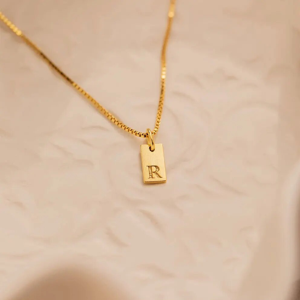 Initialen Ketting Aleid | 14k Verguld Goud