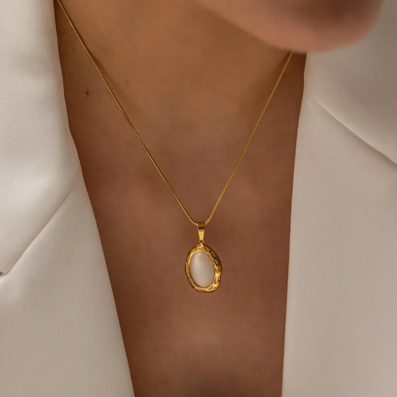 Kattenoog-Opaalketting | 14k Verguld Goud