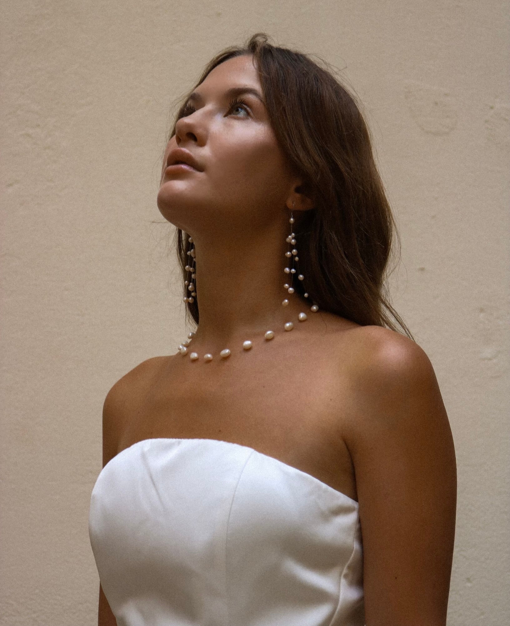 Floating Natural Pearl Earrings