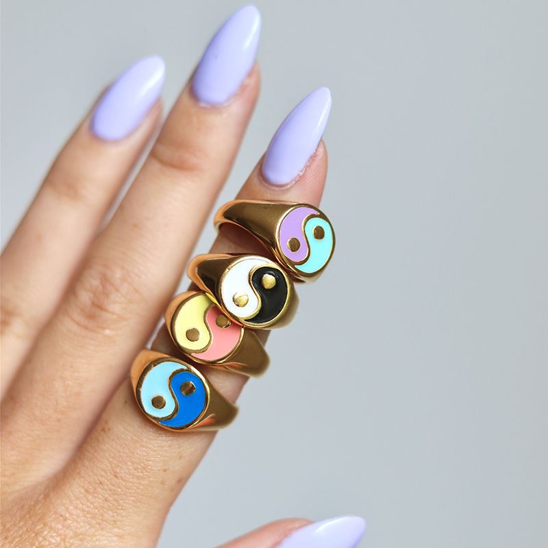 Goudkleurige Yin Yang Ring voor Dames – Roestvrij Staal