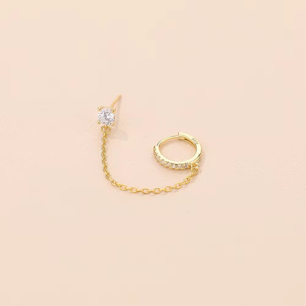 Diamond Cuff Earring Sterling Silver