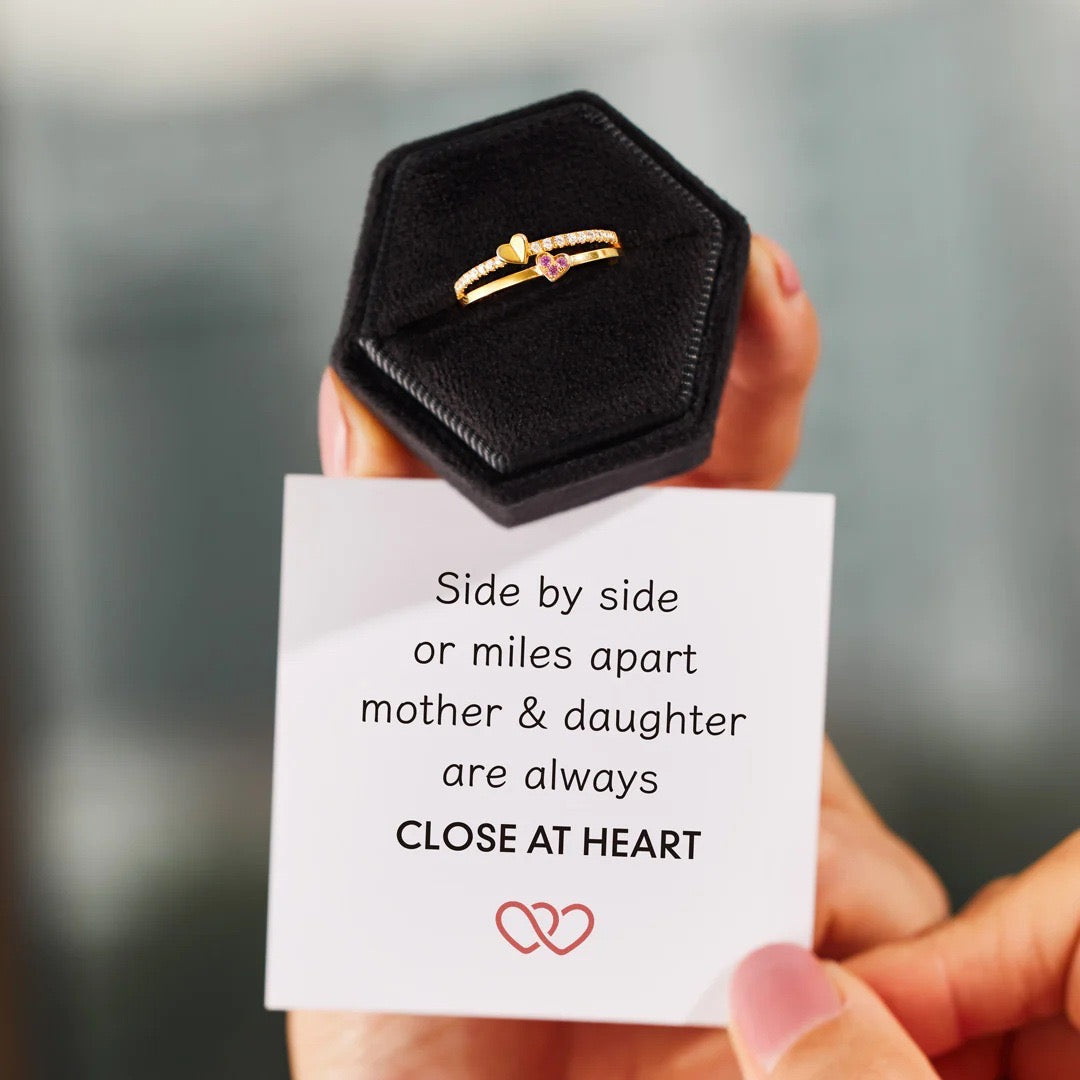 Mother & Daughter - Double heart Ring
