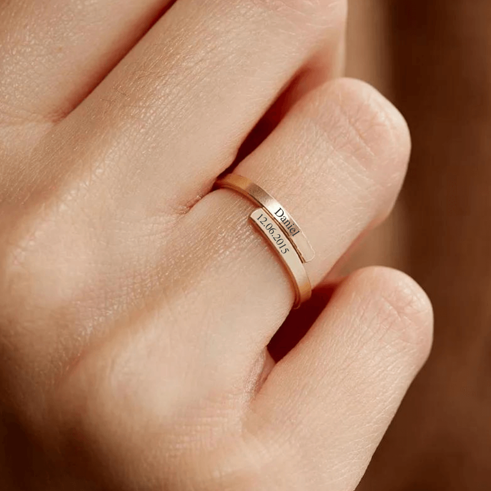 Gegraveerde Ring met Naam en Datum