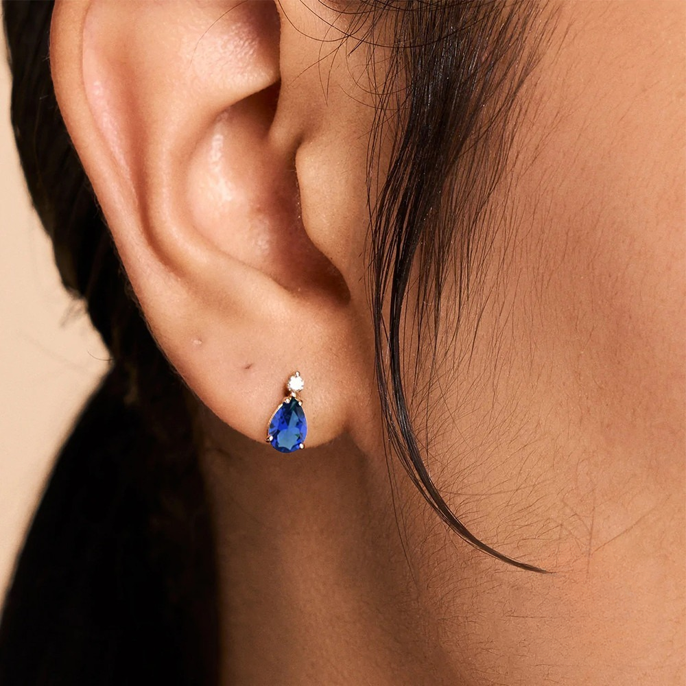 Colored Water Drop Zircon Stud Earrings | 925 Sterling Silver