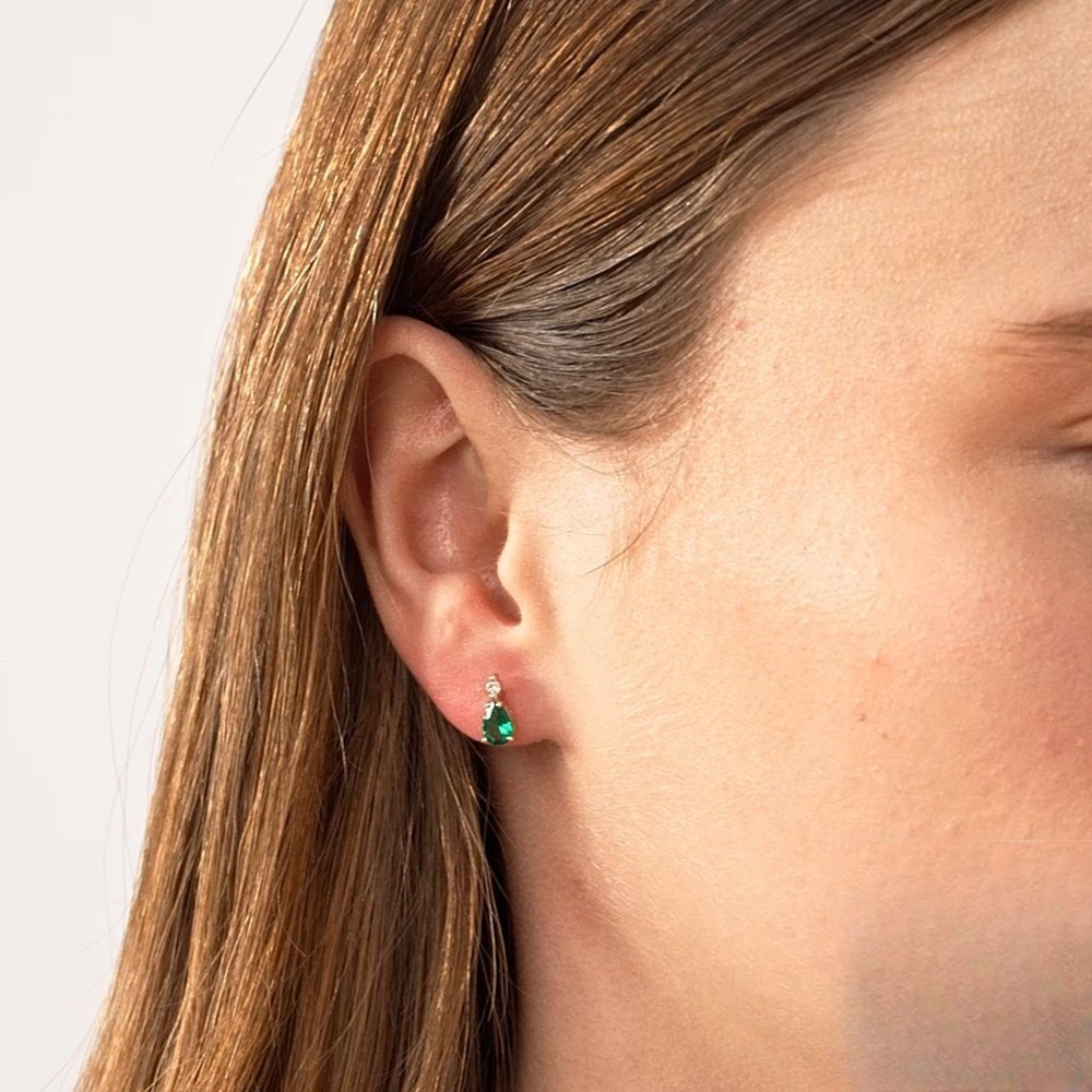 Colored Water Drop Zircon Stud Earrings | 925 Sterling Silver