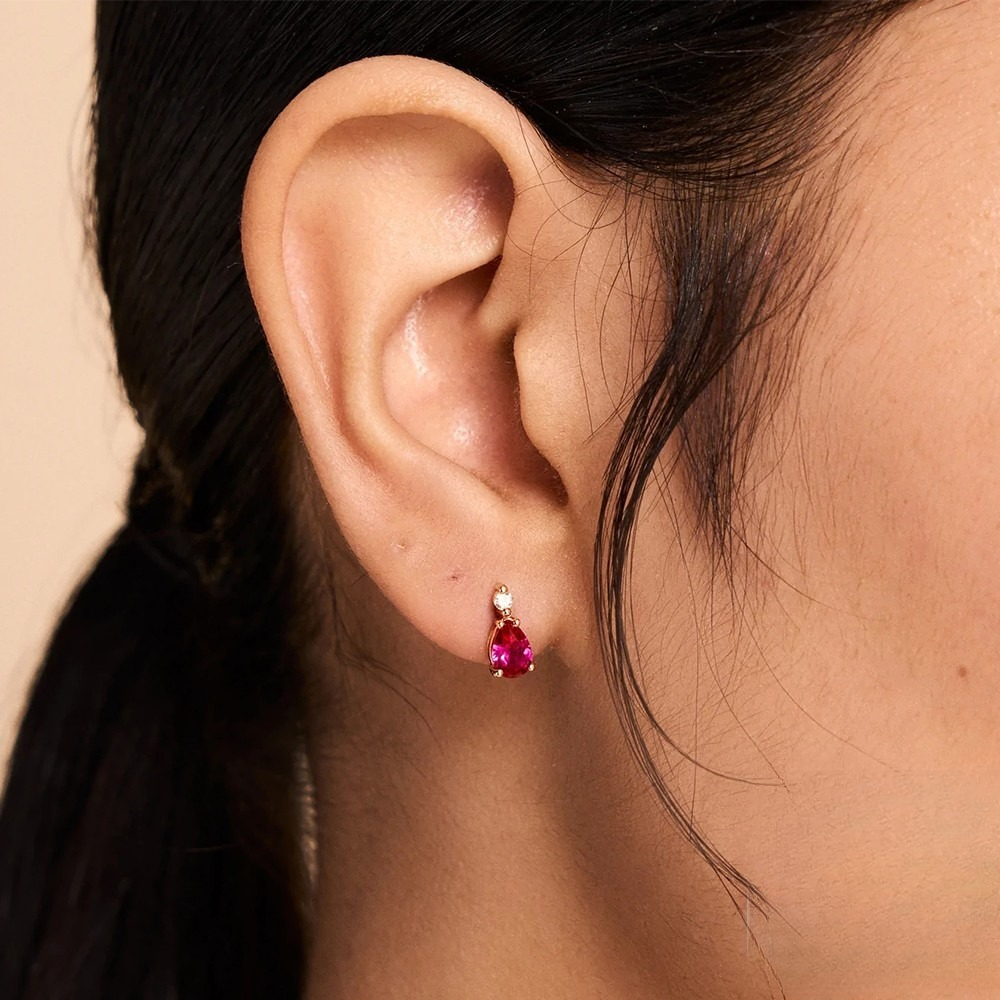 Colored Water Drop Zircon Stud Earrings | 925 Sterling Silver