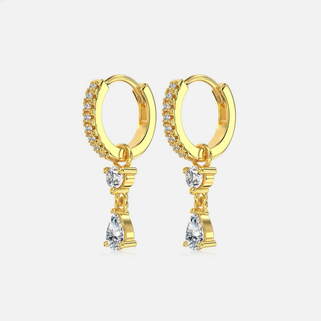Zircon Water Drop Earrings | 925 Sterling Silver, Elegant Design