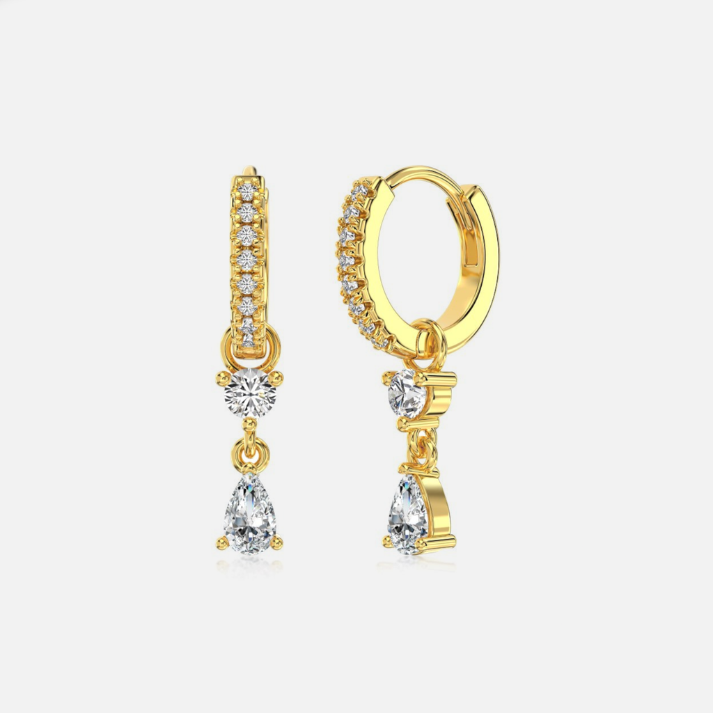 Zircon Water Drop Earrings | 925 Sterling Silver, Elegant Design