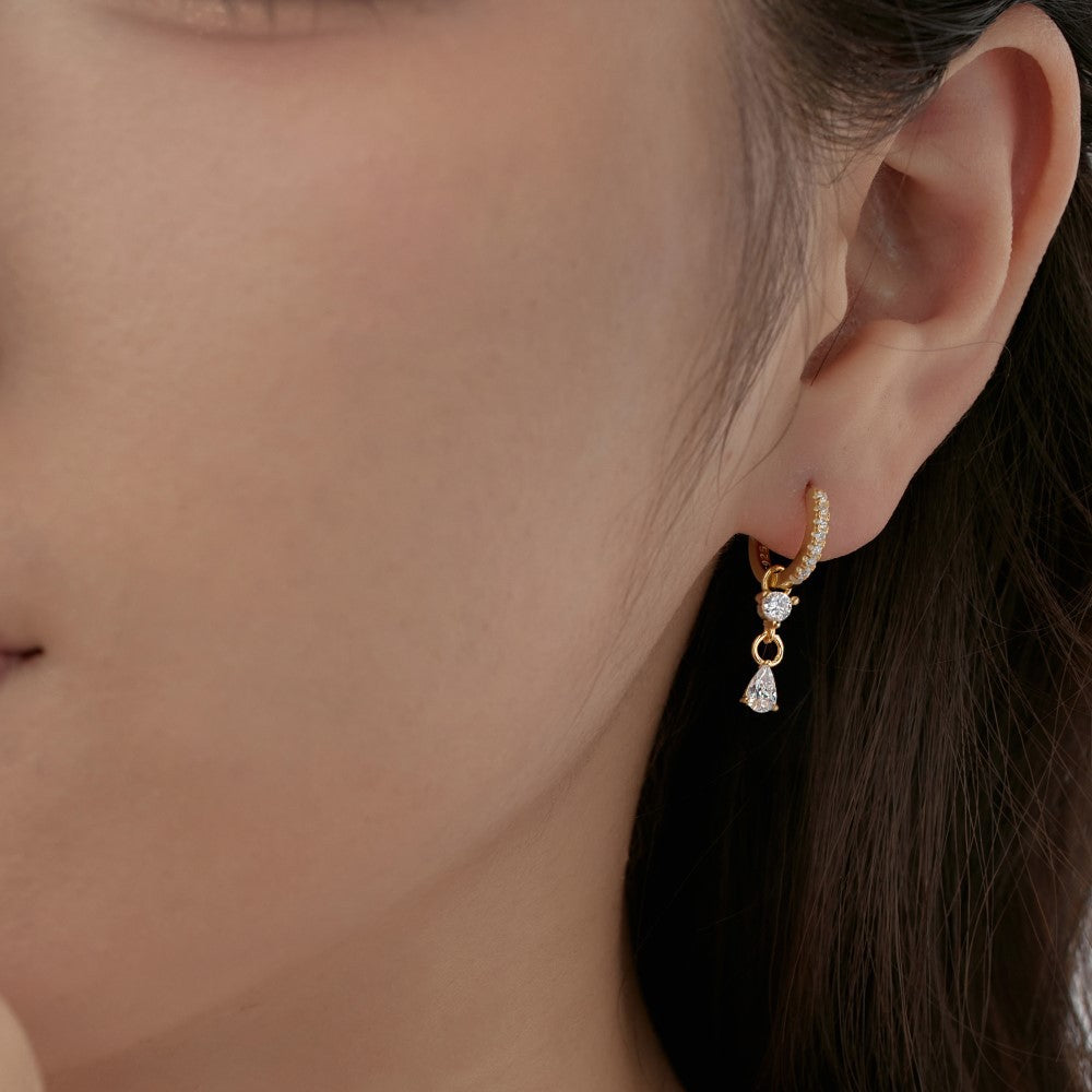 Zircon Water Drop Earrings | 925 Sterling Silver, Elegant Design