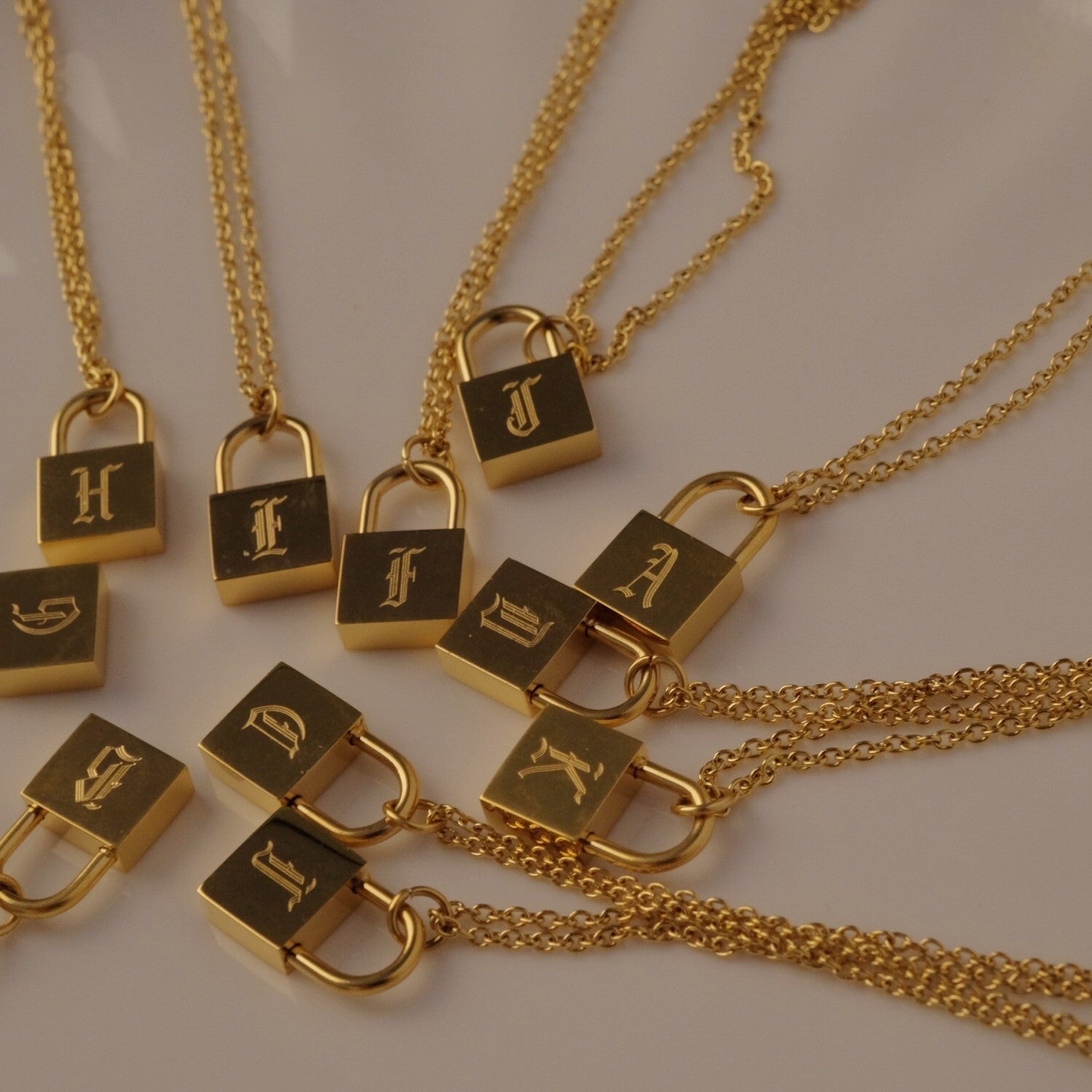 Lock Initial Necklace