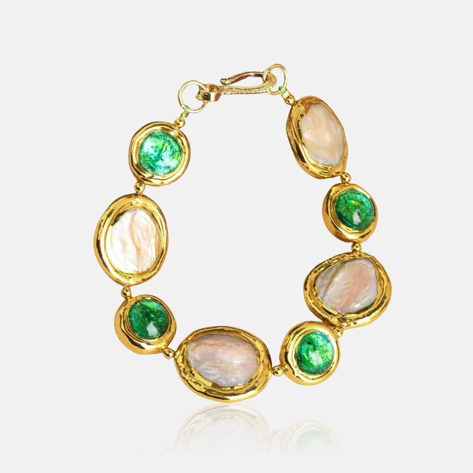 Molten Gold Bracelet Natural Pearl