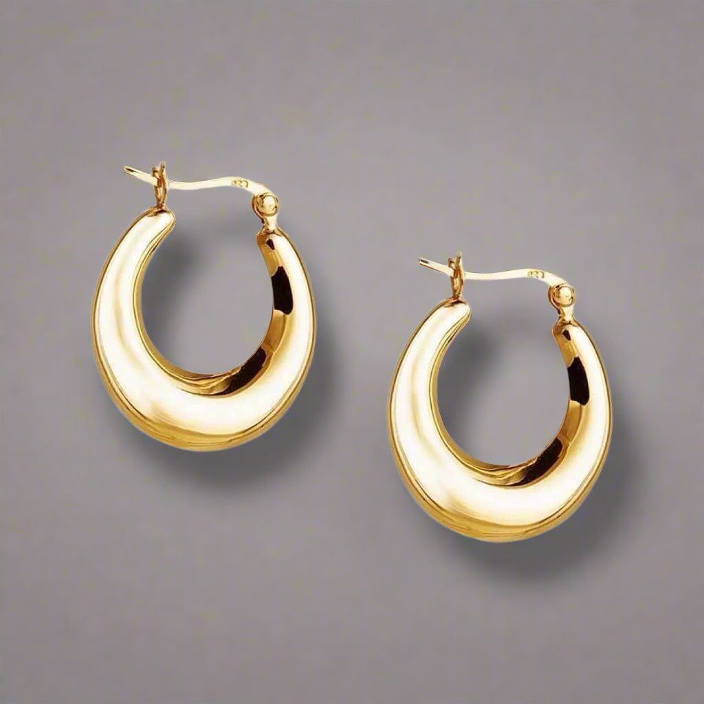 18K Gold/Silver Indian Hoop Earrings,