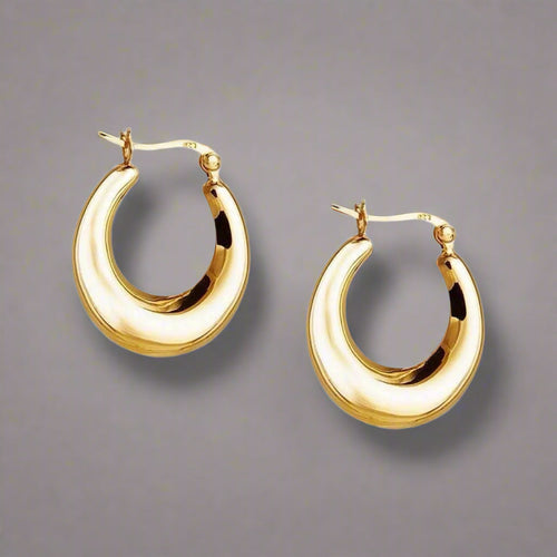 18K Gold/Silver Indian Hoop Earrings,