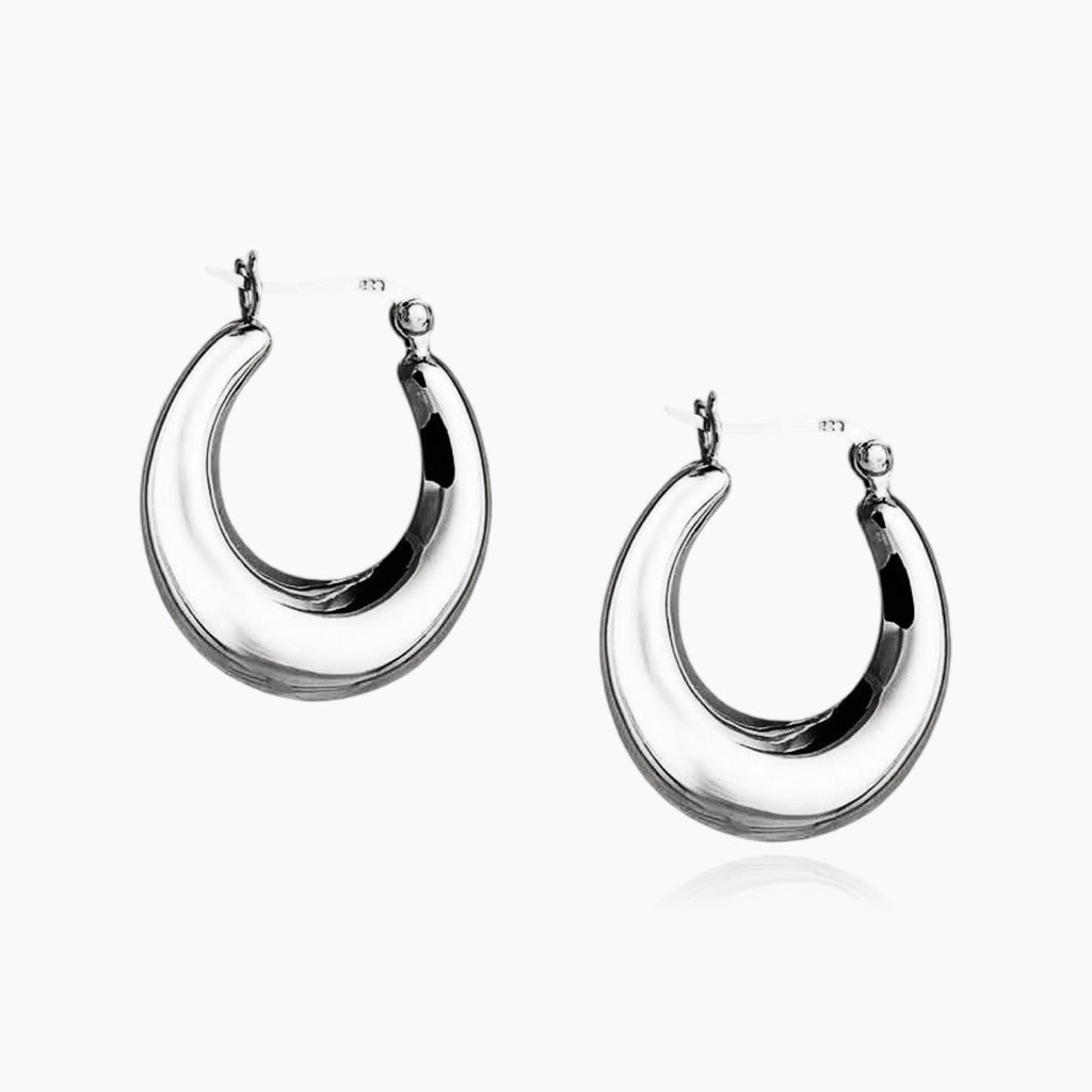 18K Gold/Silver Indian Hoop Earrings,