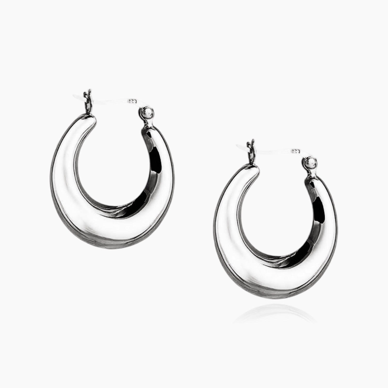 18K Gold/Silver Indian Hoop Earrings,