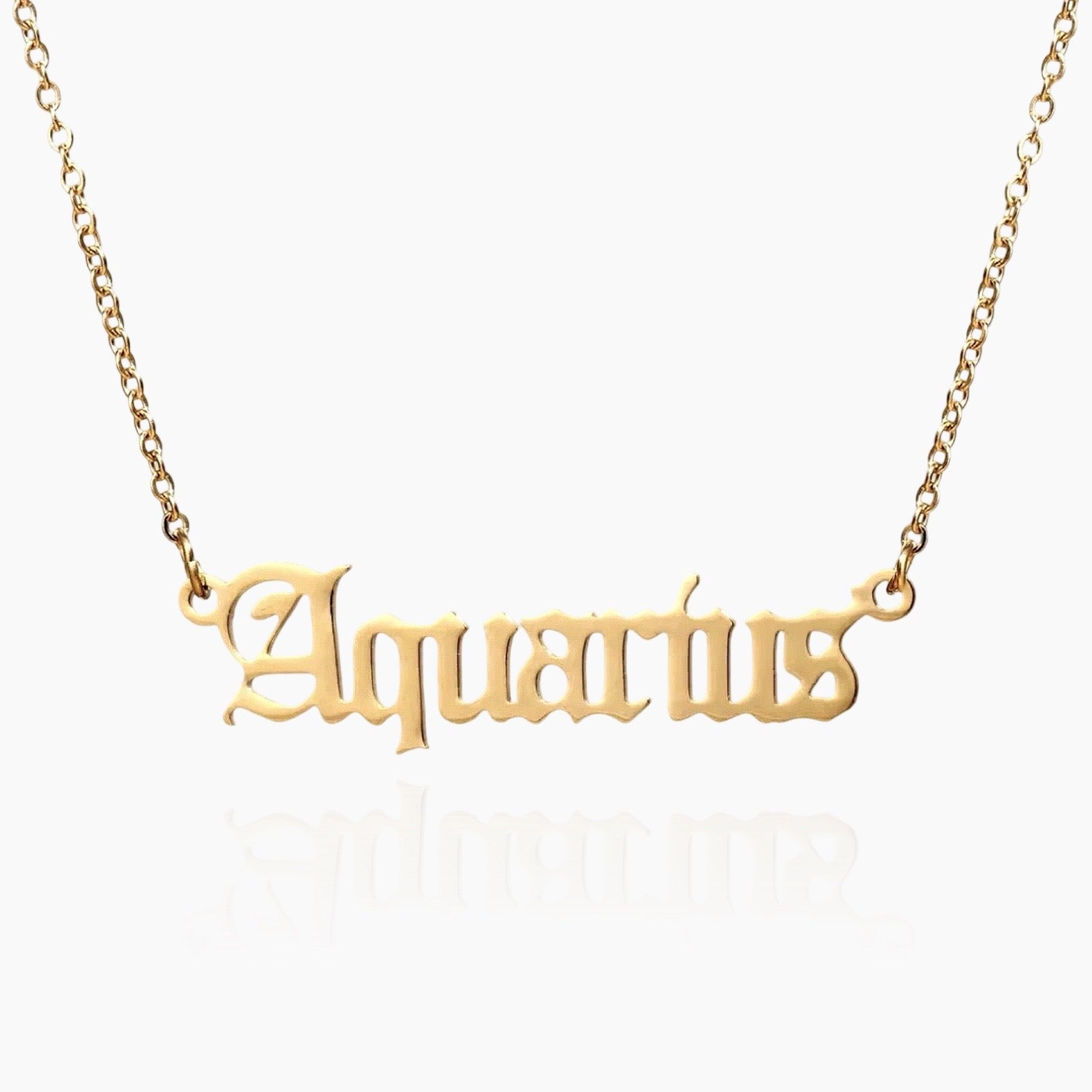Zodiac Script Necklace