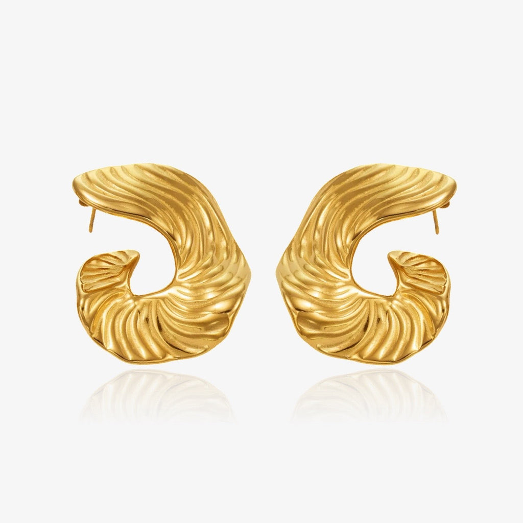 Swirl Wave Statement Earrings