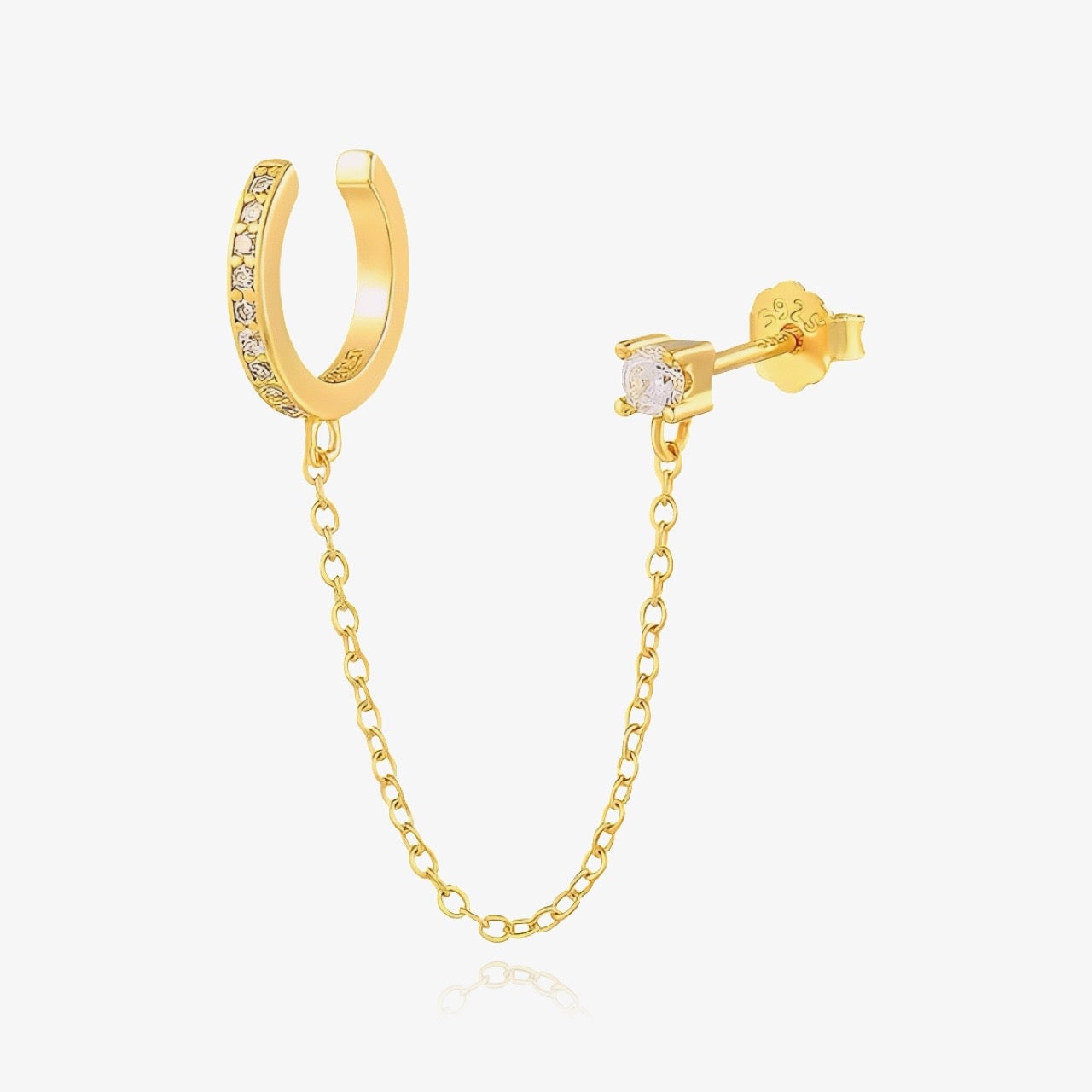 Diamond Cuff Earring Sterling Silver