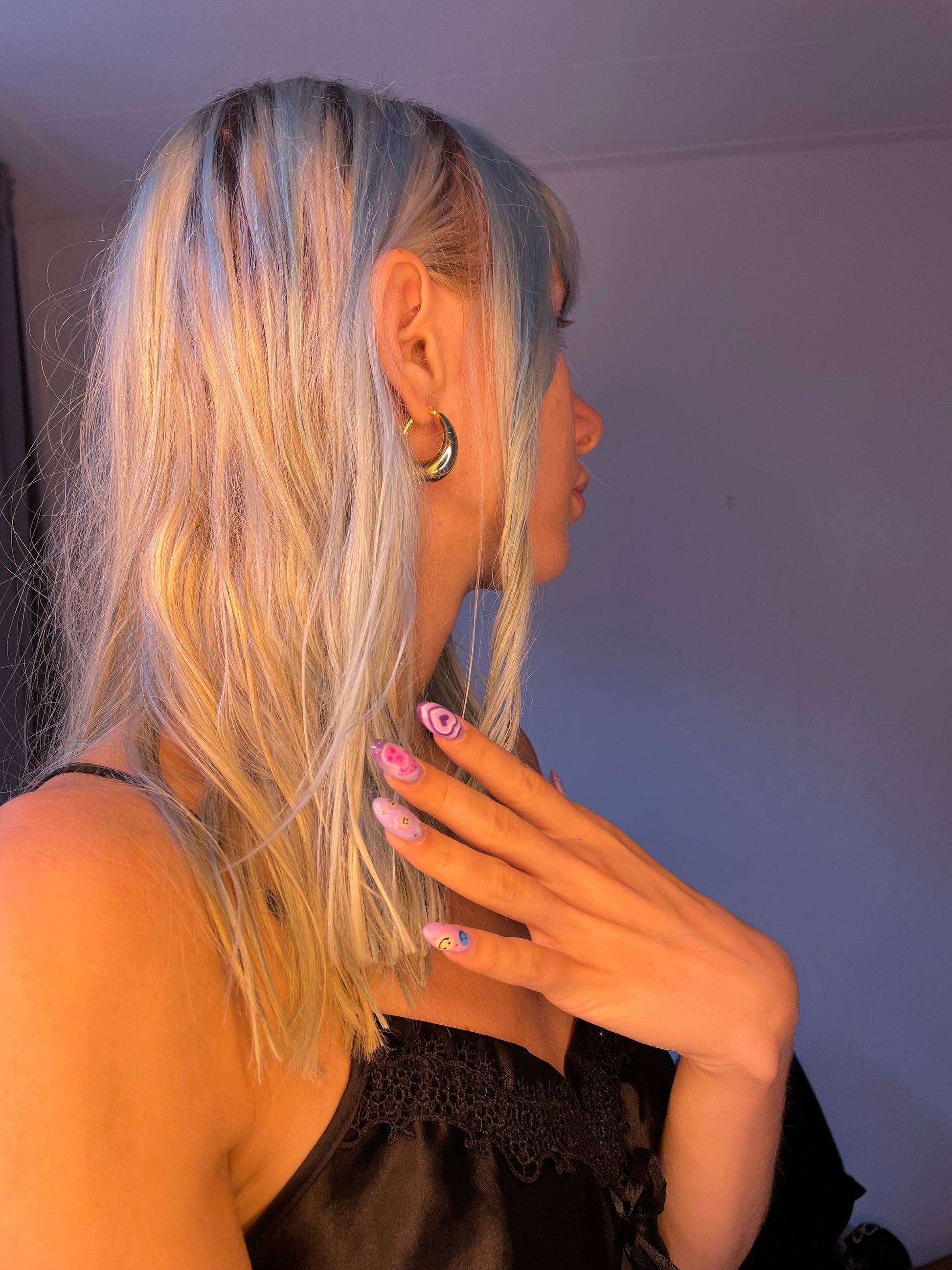 18K Gold/Silver Indian Hoop Earrings,